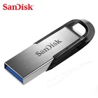 Двойной Флеш-накопитель SanDisk Ultra Flair USB 3,0 Флеш накопитель 128 Гб 64 Гб скоростью чтения до 130 МБс. флеш-накопитель 32 Гб оперативной памяти, 16 Гб встроенной памяти, металлический Usb 3,0 флеш-накопитель u-диск