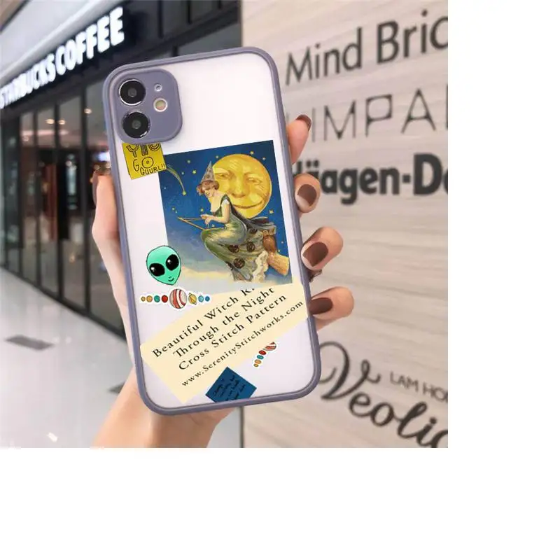 

Painting Memo retro art aesthetics ins Phone Cases Matte For iPhone 12 Mini 11 Pro XR XS Max 7 8 Plus X Hard PC Back Cover