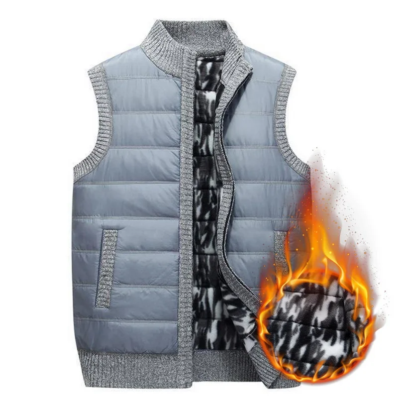 HEFLASHOR 2019 New Sleeveless Vest Men Winter Fashion Warm Soild Jacket Slim Waistcoat For Windbreaker Coats | Мужская одежда