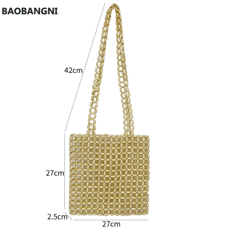 

Women's Bag Small Bags Hand Knitting Wooden Design Handbags Hollow Out Ladies Shoulder Bag Personalized Crossbody Bag
