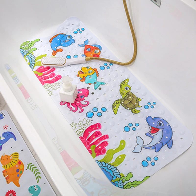 40X100CM bathtub non-slip mat children's bathroom printing cartoon suction cup pvc bath mat toilet floor mat lengthened