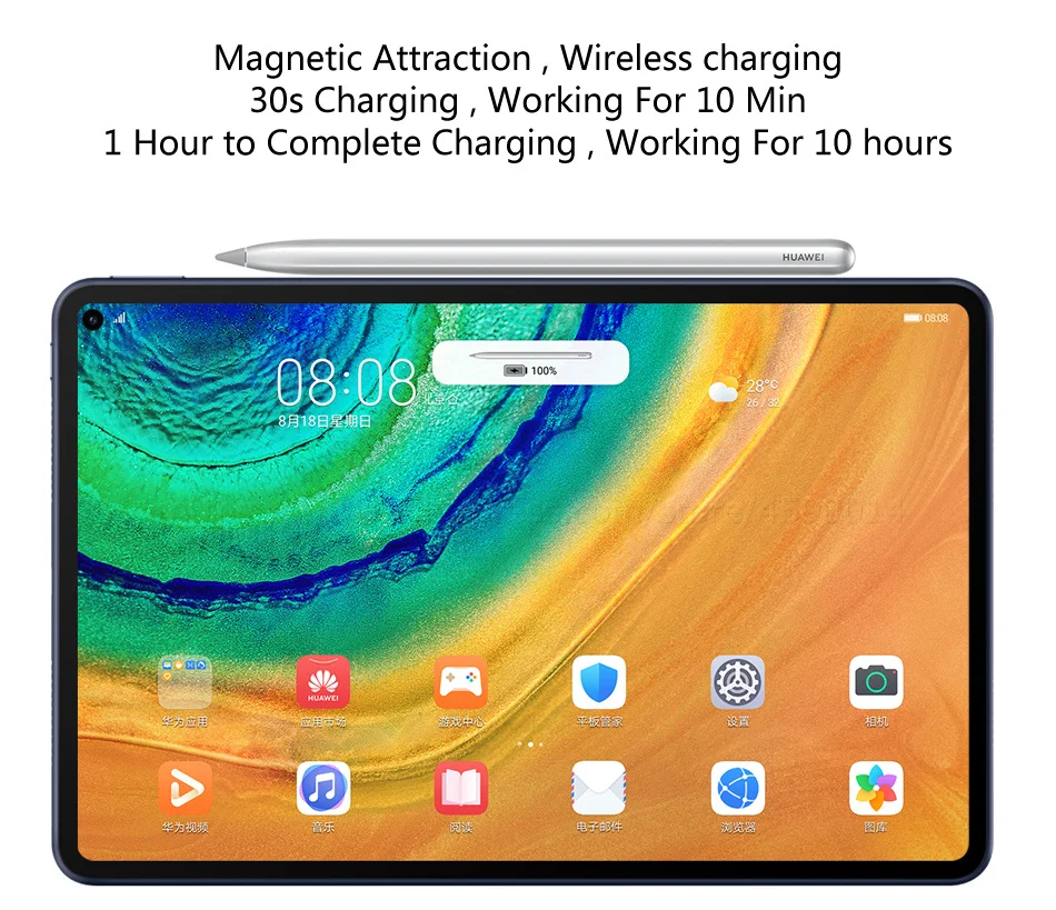 huawei M-карандаш-Стилус Магнитный аттракцион беспроводной зарядки для huawei MatePad Pro