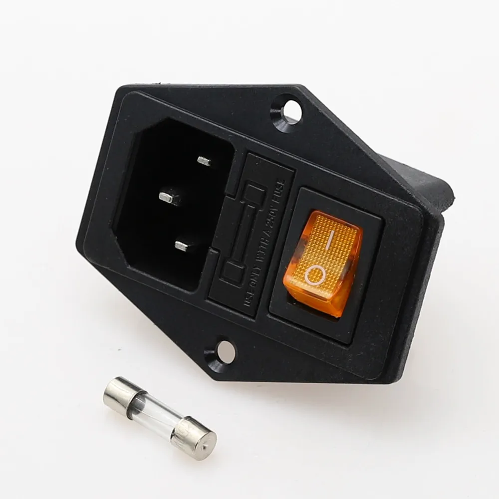 Розетка питания с двумя штекерами 10 А 250 В 3 контакта переключатель IEC320 C14 +