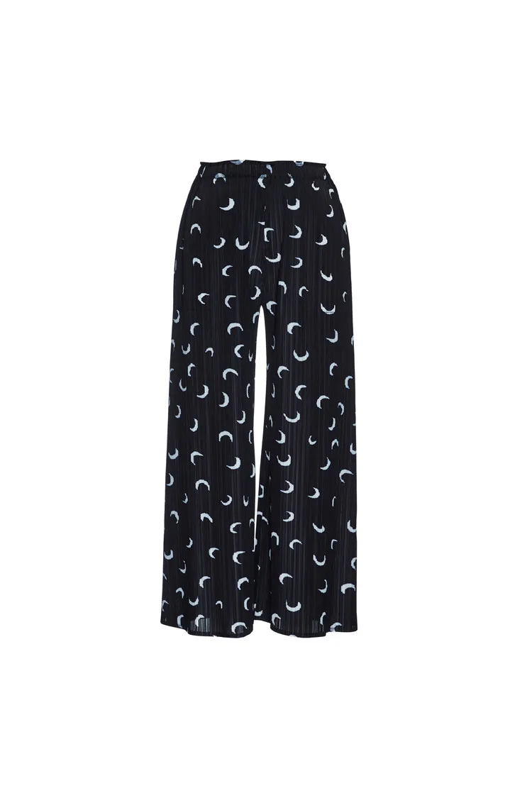 HOT SELLING fashion fold  Moon print high waist straight wide leg pants  IN STOCK