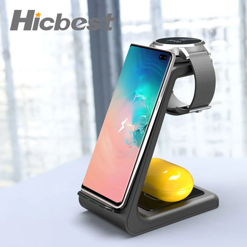 3 в 1 Беспроводное зарядное устройство Подставка для samsung Galaxy Watch Buds S8 S9 S10 Note 10 +| |