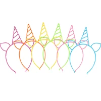 5pcs plastic unicorn headband unicorn birthday party decorations 1st kids girl baby shower favors party supplies hiar band