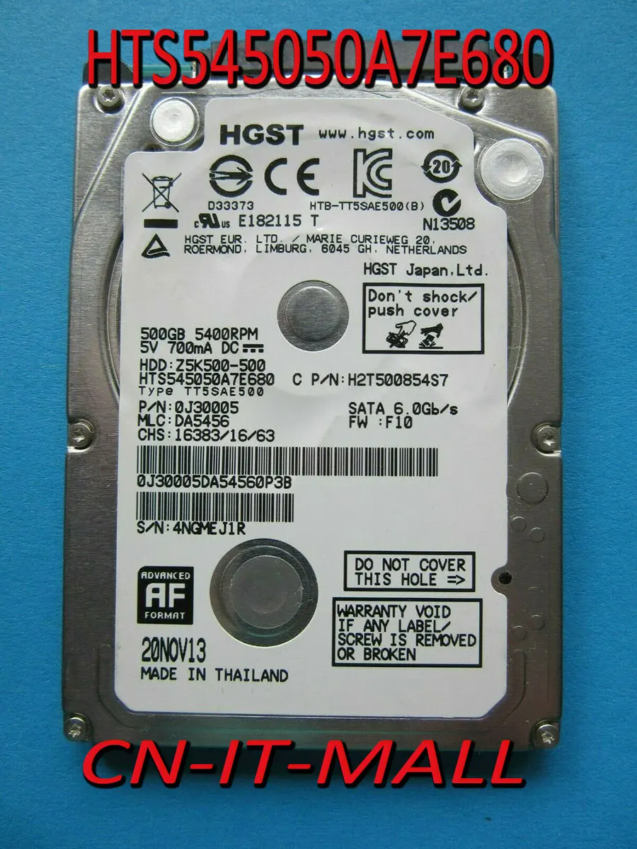 

HGST 2.5 HTS545050A7E680 500GB 8MB SATA 5400RPM 2.5" 7MM Hard Drive