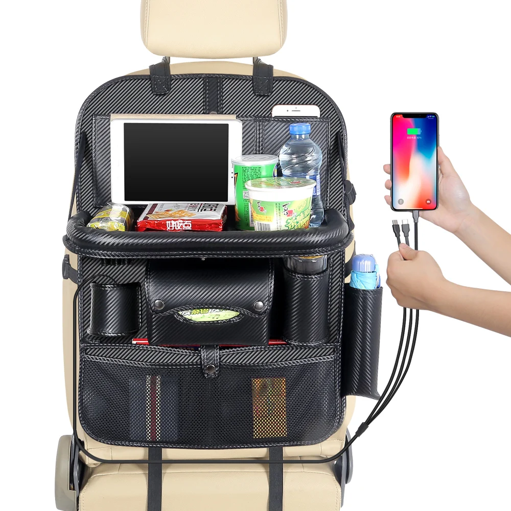 Из искусственной кожи мульти автомобильная сумка для хранения на заднем сиденье