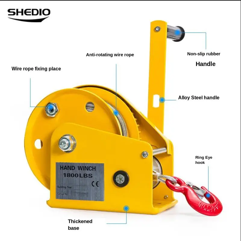 Two-way self-locking small hand windlass with automatic brake manual winch tractor | Инструменты