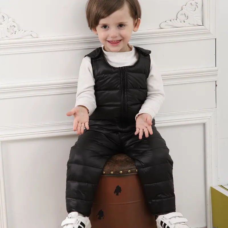 Детские зимние штаны детские брюки для малышей теплые комбинезоны комбинезон