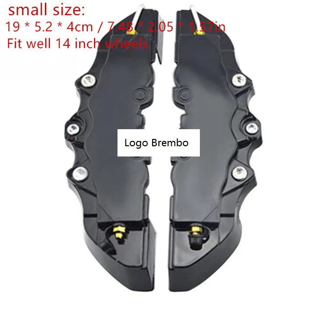 black 2pcs S 2/4 шт. Тормозной суппорт Обложки Высокое качество ABS Пластик грузовик 3D красный полезный Универсальный дисковые передние и задние авто комплект красный стоп-сигнал - Цвет: black 2pcs S