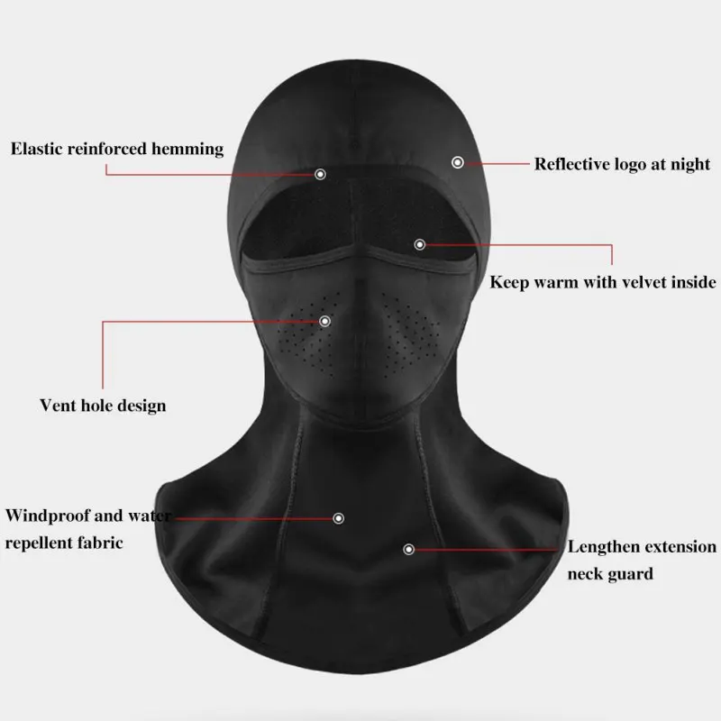 Уличная зимняя велосипедная маска для лица флисовая термомаска Балаклава