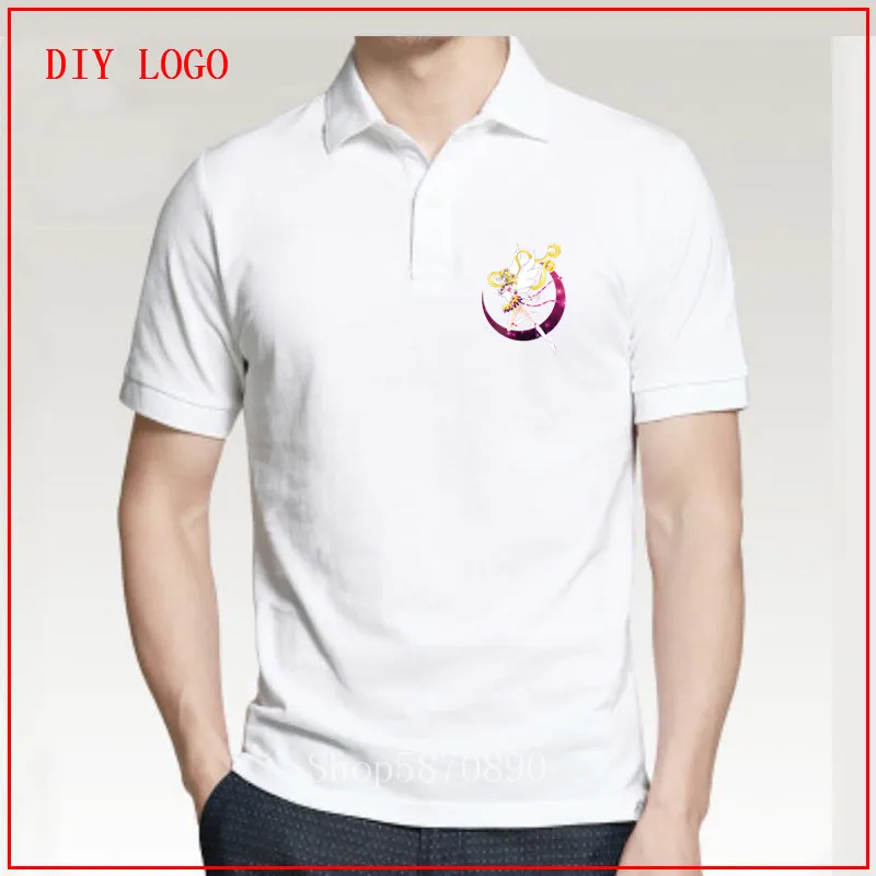 Рубашка-поло с принтом Сейлор Мун Мужская длинная футболка в стиле ольччан