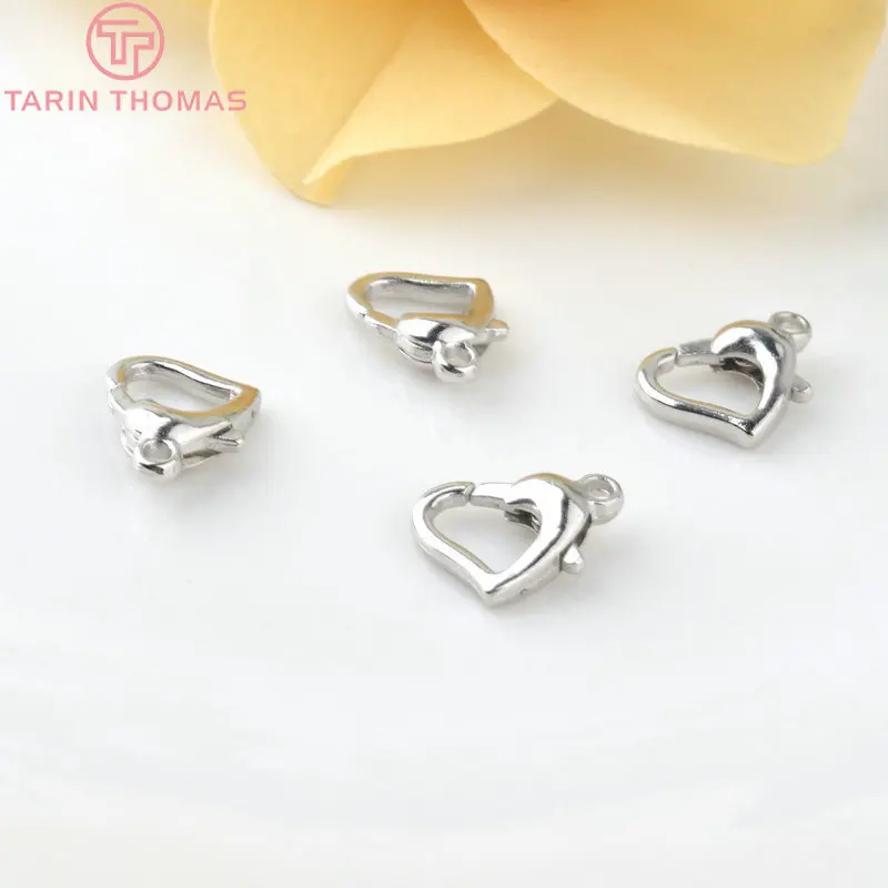 Застежки-карабины в форме сердца дельфина из латуни для соединения ожерелий и