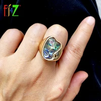 f j4z new 2019 hot women rings abalone shell top ladies rings semi circle coin eye rings gifts anillos de mujeres dropship