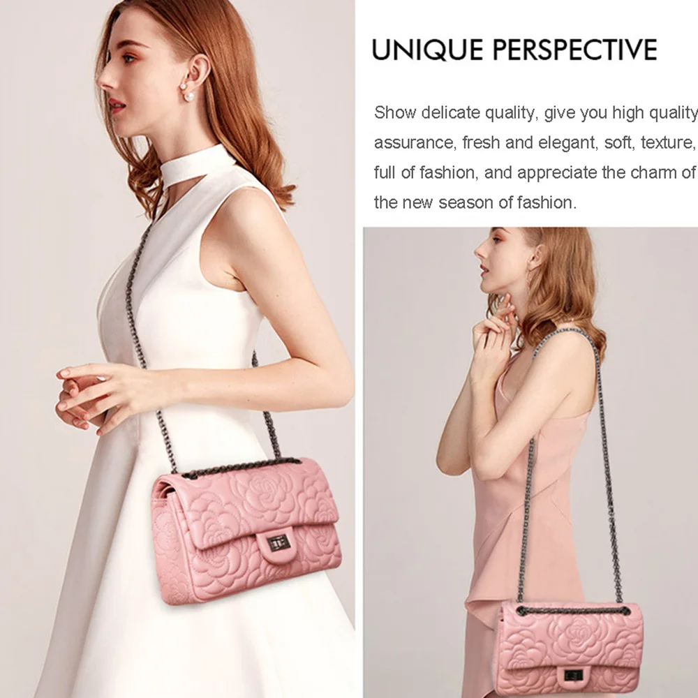 2020 натуральная кожа металлические цепочки женская сумка через плечо на одно с