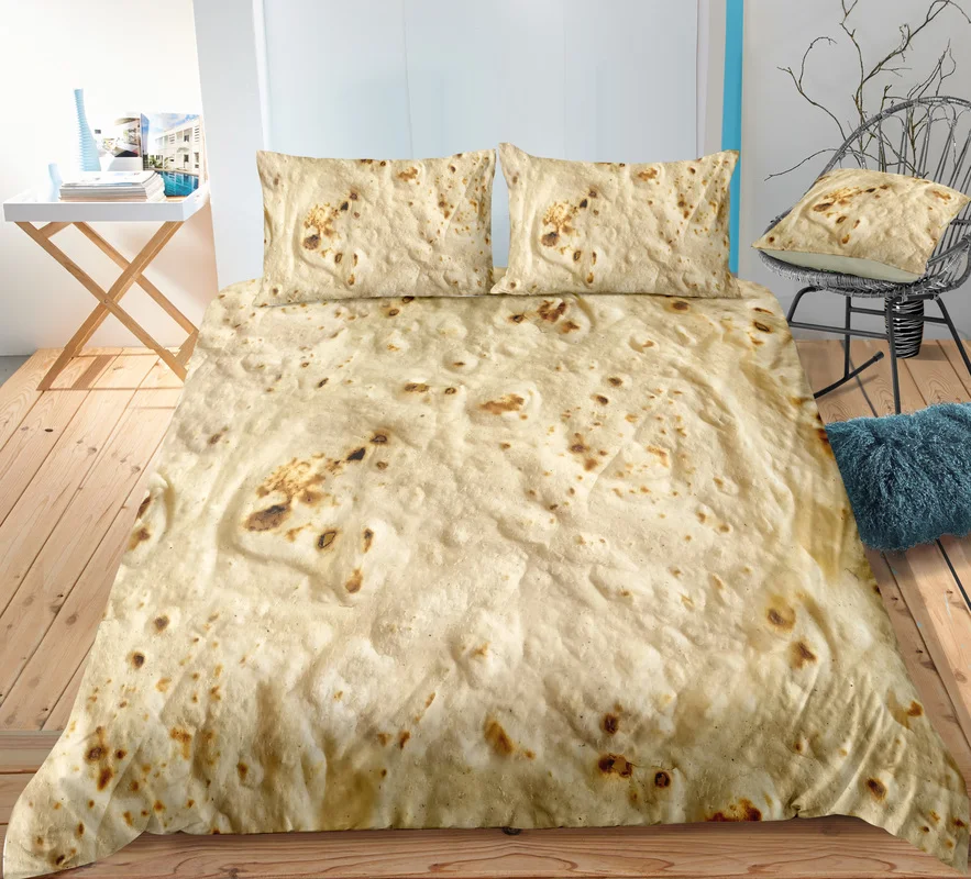 

3D Print Bedding sets Duvet Cover Food pictures Four Seasons one bed cover and two Pillowcase 3Pcs Queen King size