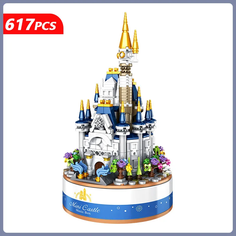 

MOC Fantasy Castle Music Box Gift Building Block Model Assembled Puzzle Small Particle Building Blocks Toys for Kids Girl Gifts