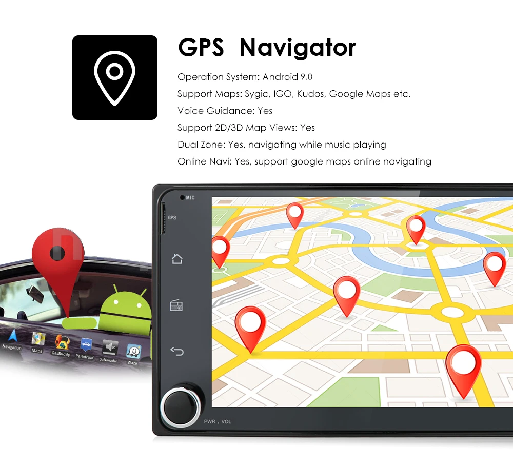 " 2Din Android9,0 автомобильный dvd-плеер радио для Toyota Hilux Corolla Camry Prado RAV4 Octa-Core Mirror Link wifi 4G стерео головное устройство