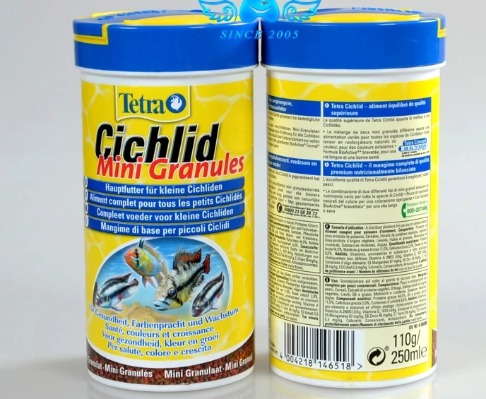 Tetra Cichild цветные мини гранулы тропическая маленькая Кормушка Для Рыбы Аквариум