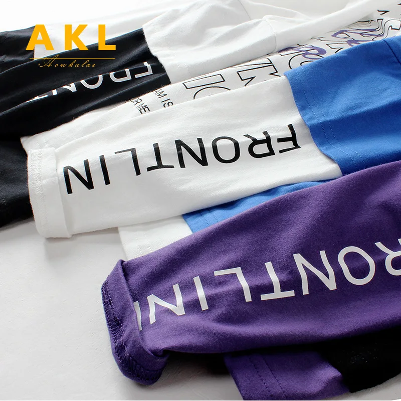 2920# Kids Boys Clothes T-shirts Hiphop Patchwork Long Sleeve Tops Children Autumn Cotton Sweatshirt Graphic Girls T Shirts | Детская