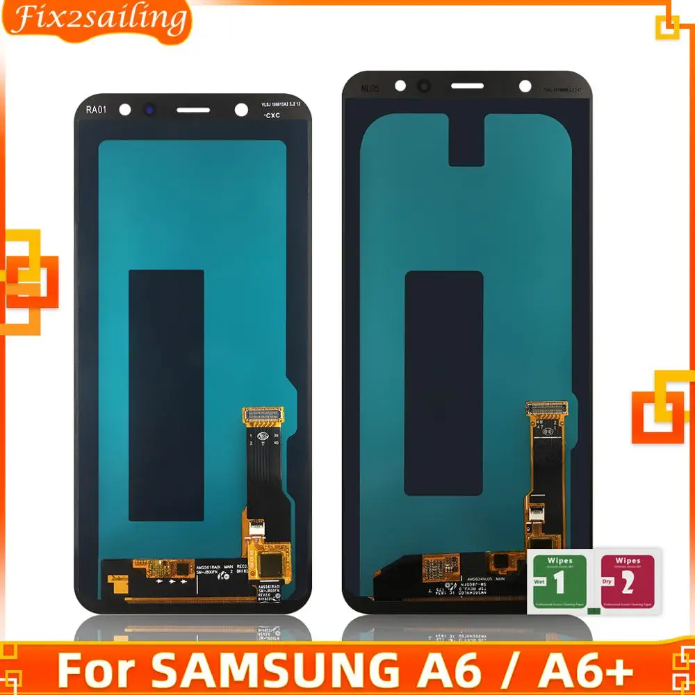 ЖК дисплей для samsung Galaxy A6/A6 Plus A6 + 2018 A600F A600FN A605 A605F сенсорный экран в сборе запасные