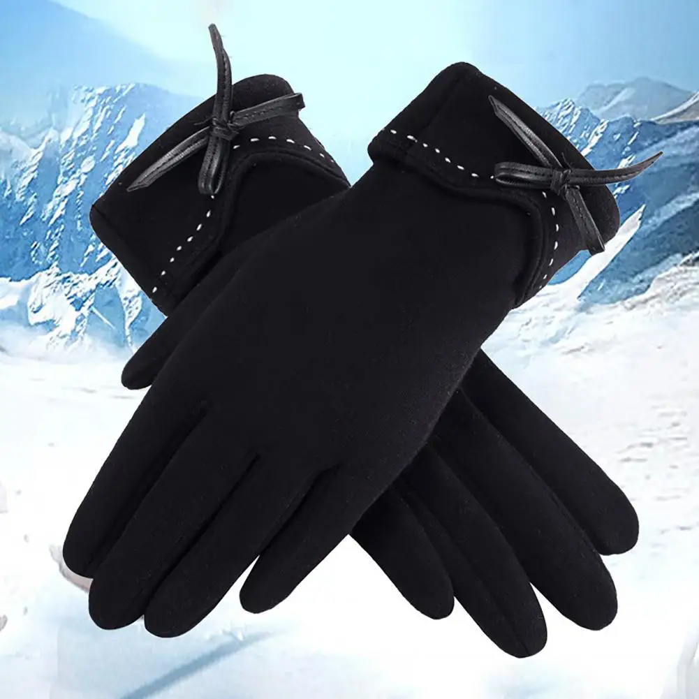 

Snow Gloves Full Finger Cover Useful Plush Velvet Warm Knitted Women Gloves