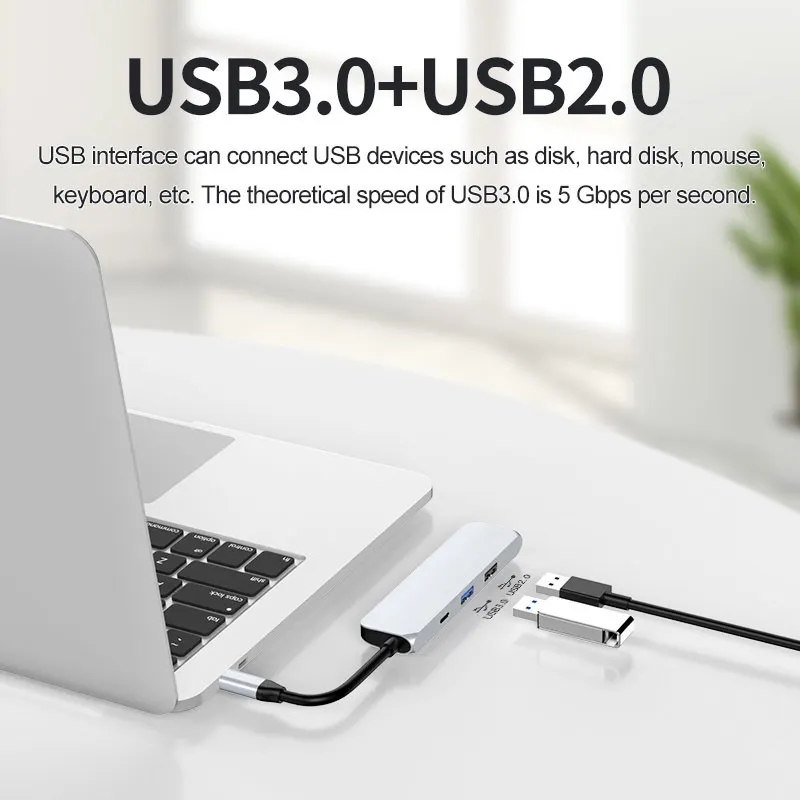 4-in-1 USB C to HDMI Adapter Type-C 4K 3.0 2.0 Hub Docking Station With PD Charging Port For Macbook Ipad Pro | Компьютеры и офис