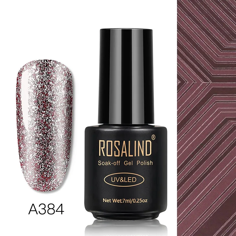 RAA384 ROSALIND Гель-лак с блестками Гель-лак для ногтей гибридные Лаки гель блестящая живопись ногти искусство поли УФ Топ базовый праймер для маникюра - Цвет: RAA384