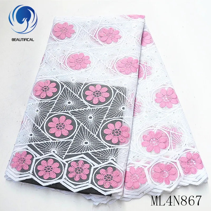 

Beautifical nigerian lace fabrics tulle lace fabric for women New arrival embroidery nigerian net lace with stones ML4N867