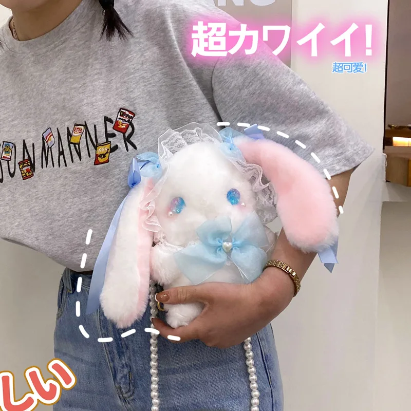 Plush Rabbit Shoulder Bags for Girl Fairy Tale Plush Toys Small Capacity Girl Mobile Phone Bag Baby Coin Purse Matching Pieces