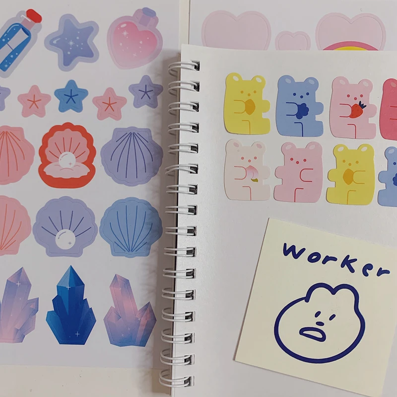 1 лист с рисунком милого мишки наклейки вишня Декор Скрапбукинг Материал дневник