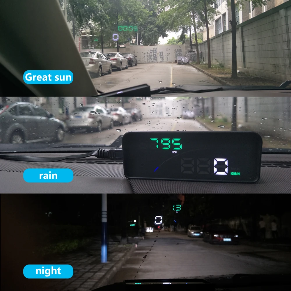P9 HUD Дисплей Умный Цифровой Измеритель для большинства OBD2 EUOBD автомобилей