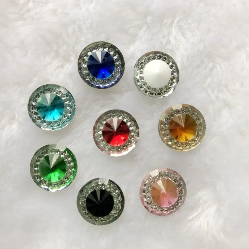 80 шт. 12 мм Стразы с кристаллами двухцветные стразы s diy Круглая Плоская задняя