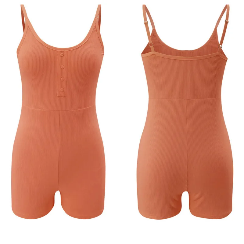 

Sexy Backless Spaghetti Strap Bodycon Rompers Womens Jumpsuit Workout Casual Ribbed Knitted Slim Playsuit Clubwear