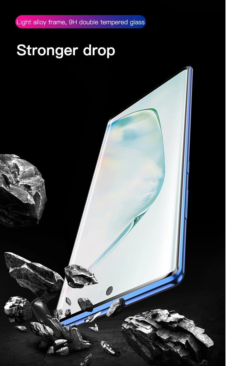 Магнитный металлический стеклянный чехол для телефона samsung Galaxy Note 10, 9, 8, S10, E, 5G, S9, S8 Plus, защитный чехол на магните