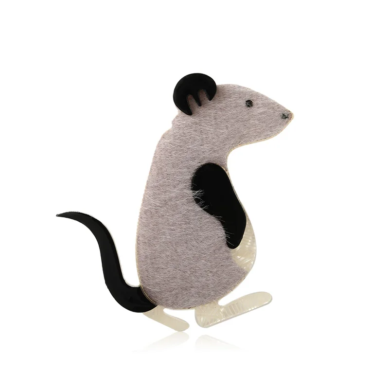 Mouse Funmor Новые Броши с животными в форме мыши булавки из искусственной кожи Ювелирные изделия для женщин и мальчиков кардиганы блузка украшения аксессуары Bijoux - Окраска металла: Mouse