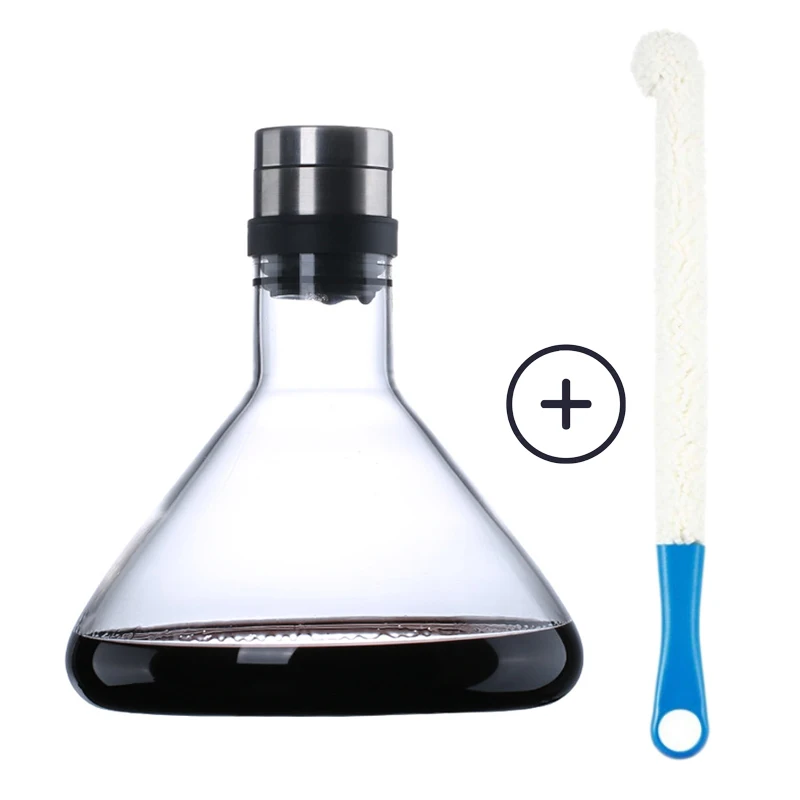 

Высококачественный треугольный графин 1000-1500 мл, быстрое дыхание с щеточным сепаратором, онлайн фляжка с откидной крышкой, семейный праздни...