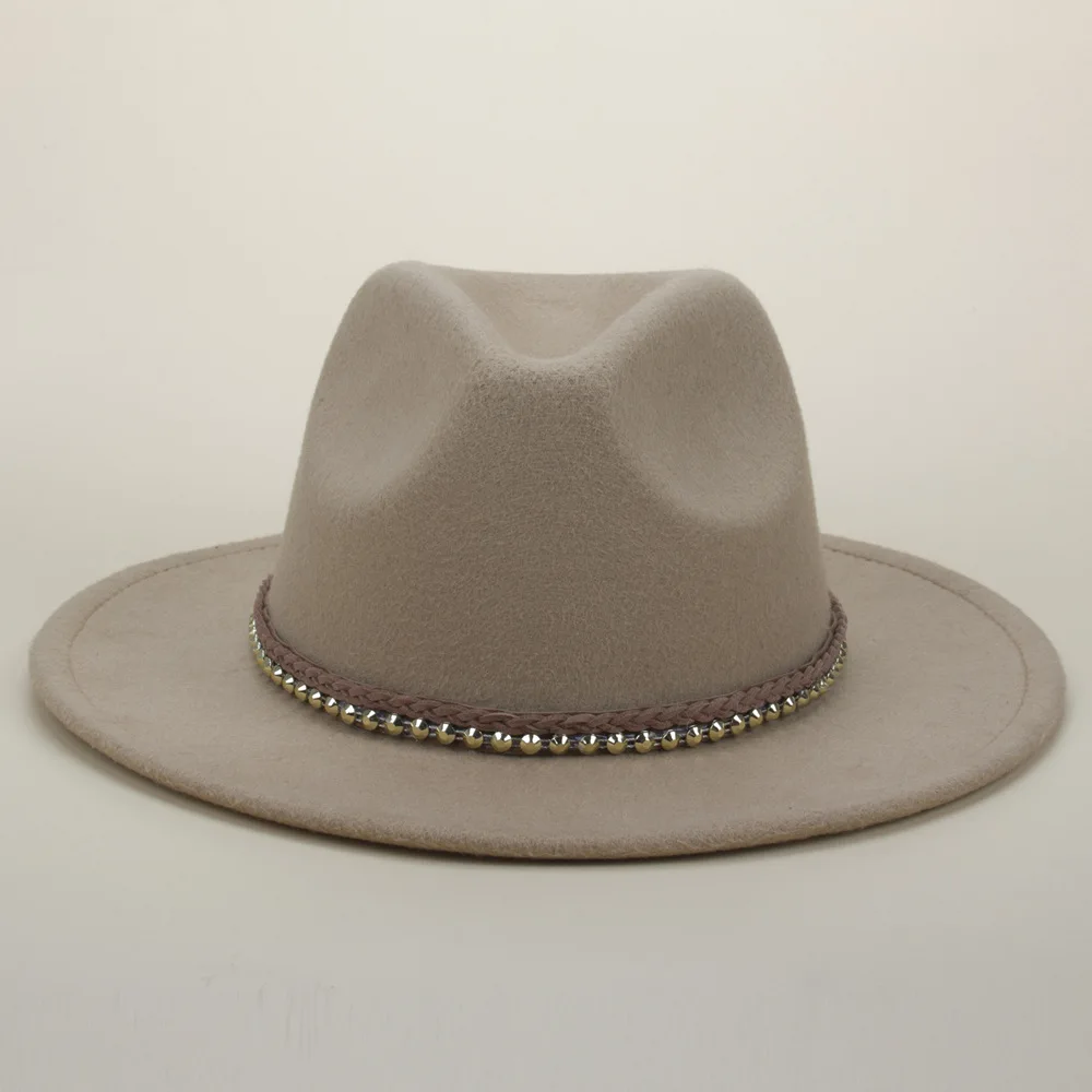 Шляпа-фетровка для женщин и мужчин модная плотная золотистая контрастная