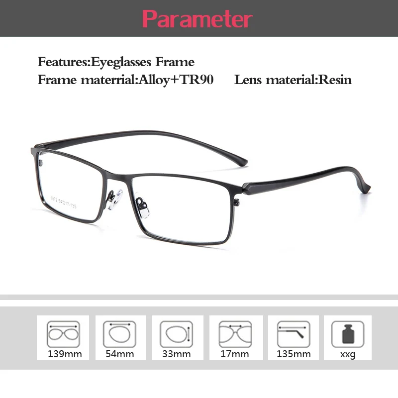 

Retro Rectangle Optical Glasses Frame Men Women Spectacle TR90 Rectangular Eyeglasses Fashion Mens Myopia Prescription Frames
