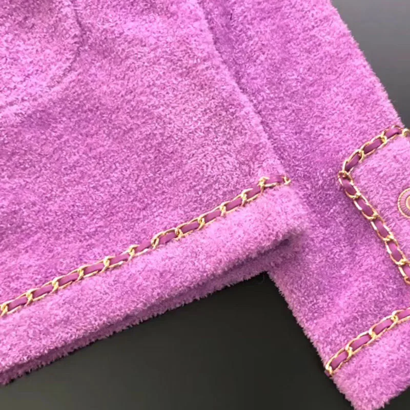 

Runway 2020 Women Wool Sweater Jackets O-neck Knitting Short Cardigans Elegant Purple Jacket Ladies Outwear ropa jersey mujer za