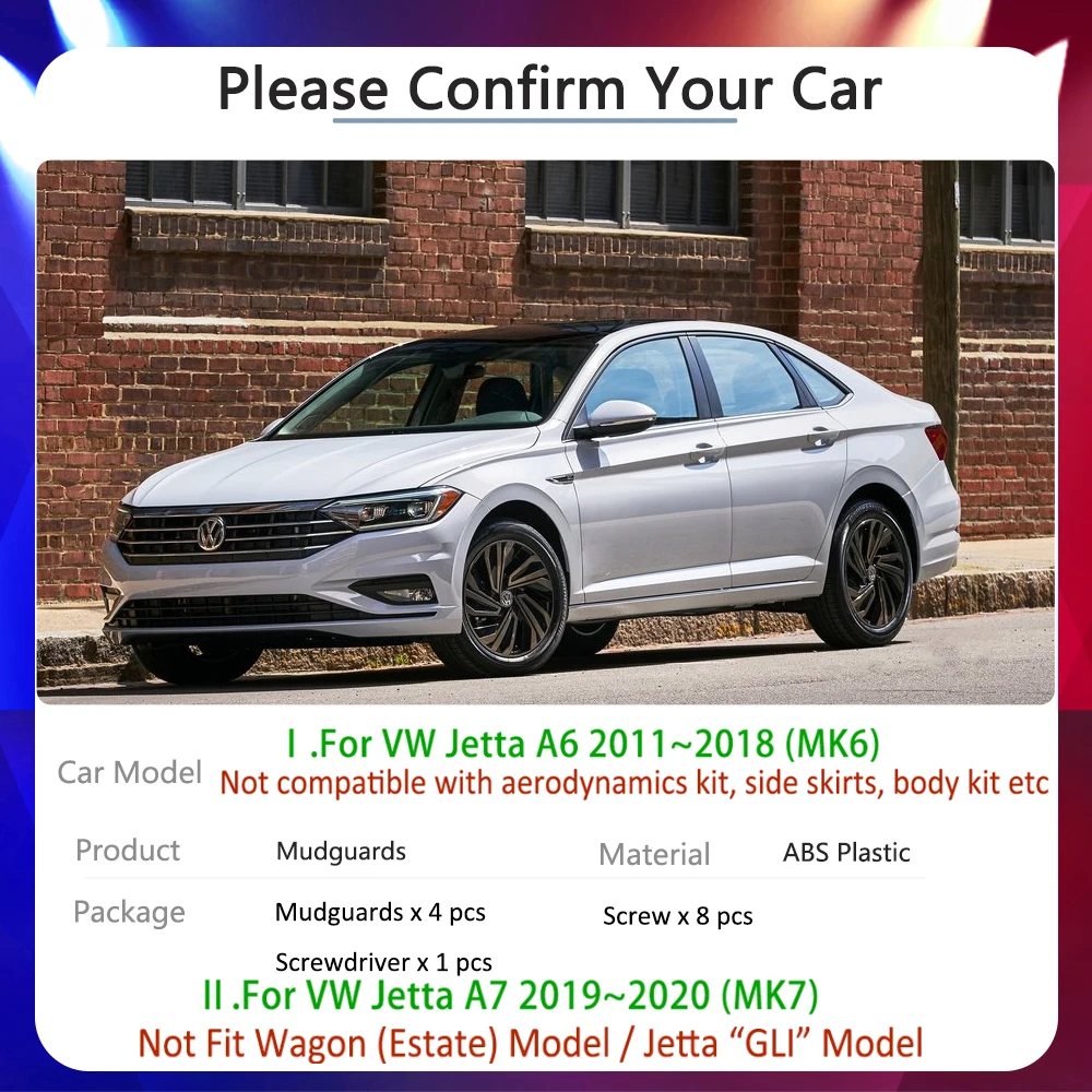 Для Volkswagen VW Jetta A6 A7 5C6 Mk6 MK7 6 7 Автомобильные Брызговики от грязи 2011 ~ 2020 2012 наклейки |