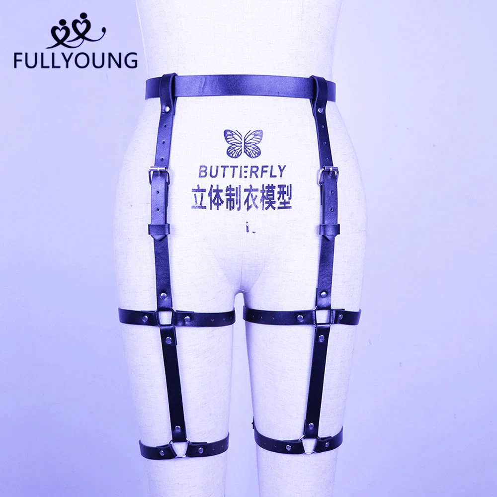 Fullyoung пикантные Harajuku из искусственной кожи в стиле панк готика Стиль подвязки