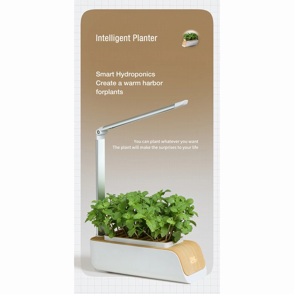 Plant Growth Light Desk Lamp Hydroponic Indoor Herb Garden Kit Smart Multi-Function LED Growing Lamps for Flower Vegetable Plant