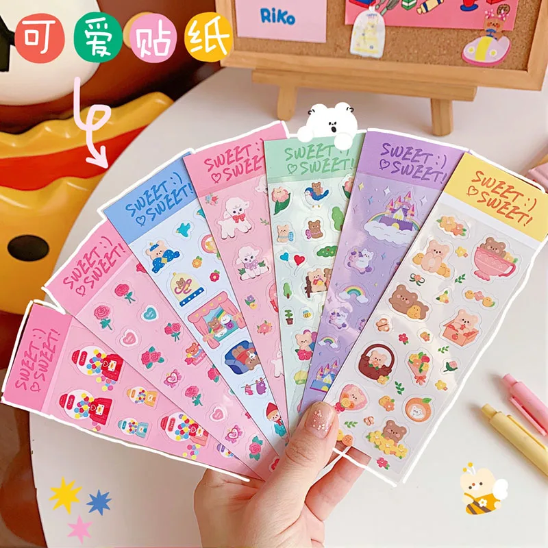 

1Pcs Kawaii Sticker Korean Style Cute Cartoon Bear Sheep Animals Scrapbooking DIY Decorative Stationery School Toys Supplies