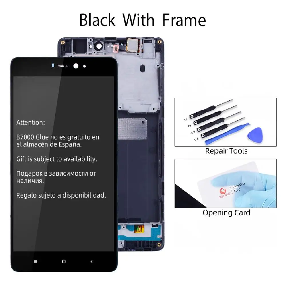 Black with Frame Дисплей для XIAOMI Mi4C LCD в сборе с тачскрином на рамке 5.0'' черный - Цвет: Black with Frame