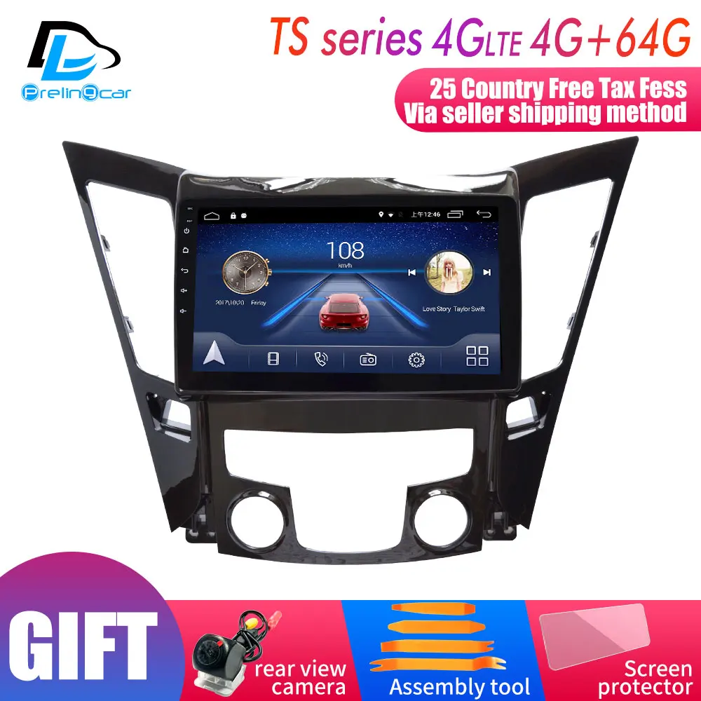 4G Lte Android 9,0 Автомобильный мультимедийный навигатор gps dvd-плеер для hyundai Sonata I40 I45 I50 2011- лет ips экран радио