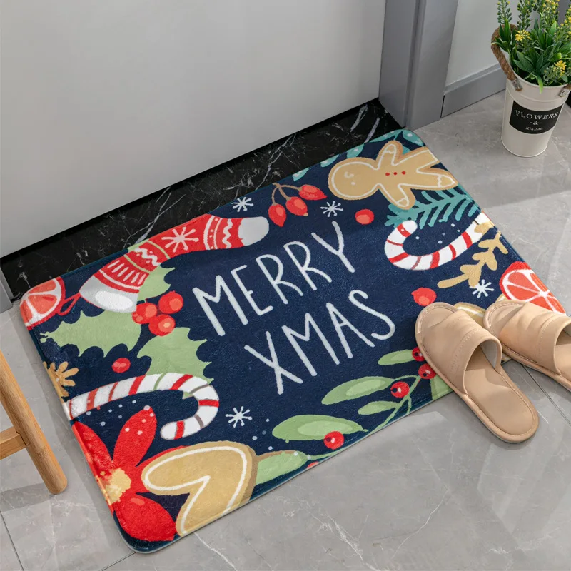 Мультяшный коврик с рождественским дизайном Коврик для двери свежий стиль милые