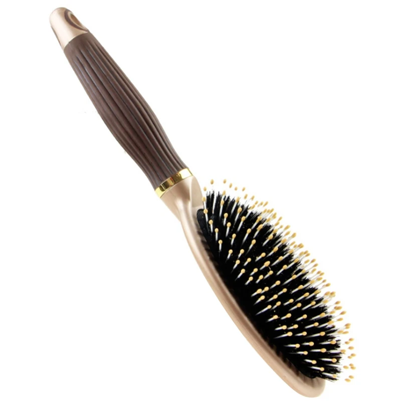 

Bristle Hair Brush Plastic Handle, Hair Comb Oval Anti-Static, Massage Detangling Comb (1 PCS)