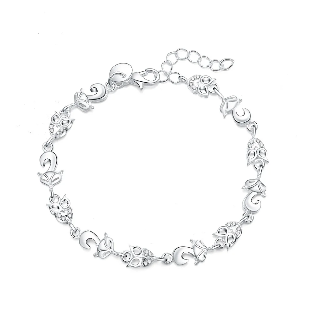 

Fashion Jewelry 925 Silver Bracelet Fox Bracelet For Woman Charm Jewelry Gift